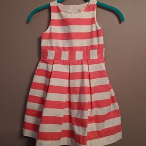 Jacadi pink and white striped dress